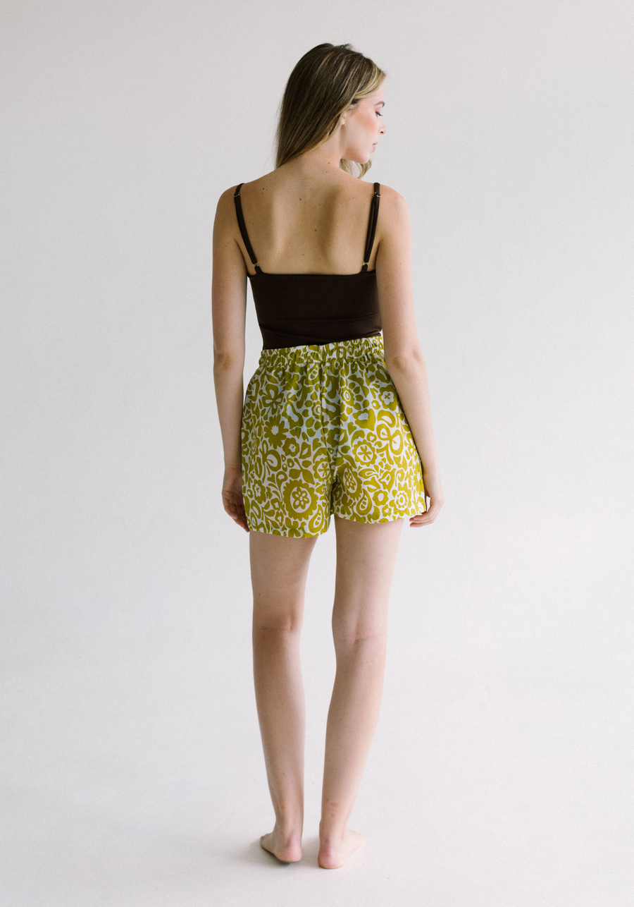 Short palermo print mykonos mostaza