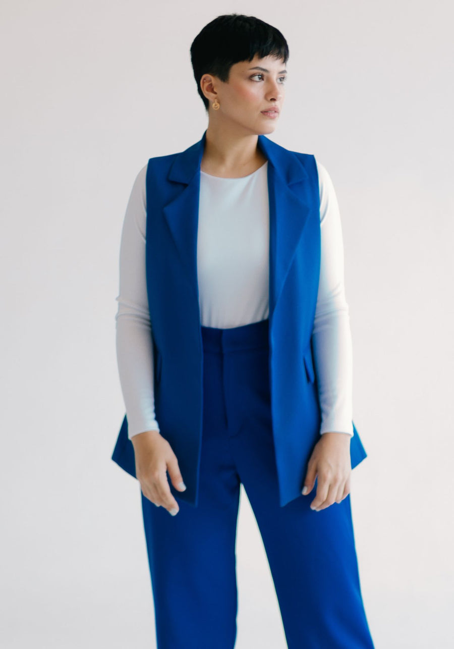 Estilo vest royal blue