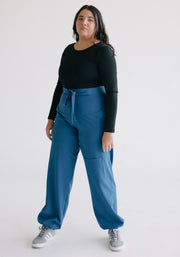 Parachute pant turquoise blue