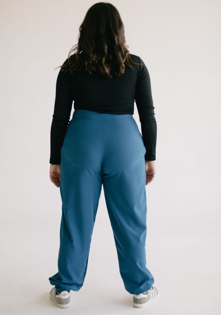 Parachute pant turquoise blue