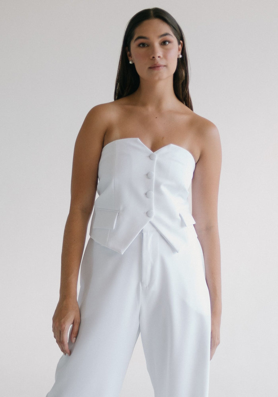 Strapless vest White