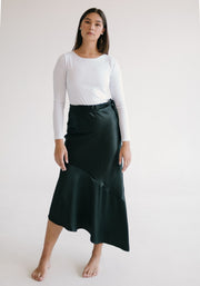 Assymetric midi skirt black