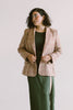 Blazer oversized pata de gallo beige front