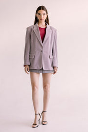 Blazer oversized vinotinto brillante