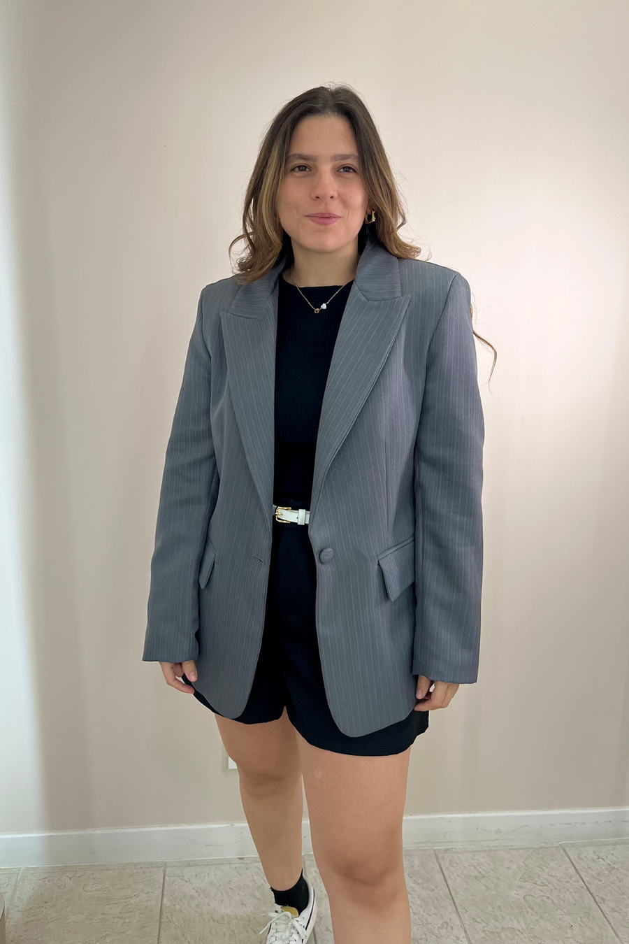 Chaqueta lia rayas grises