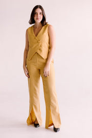 Pant flare amarillo mostaza