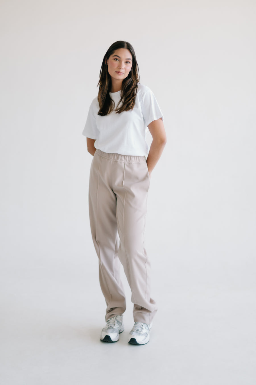 Pant alforza beige