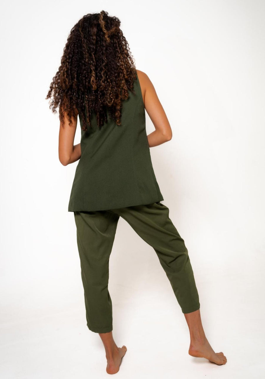 Pant tie waist verde oliva